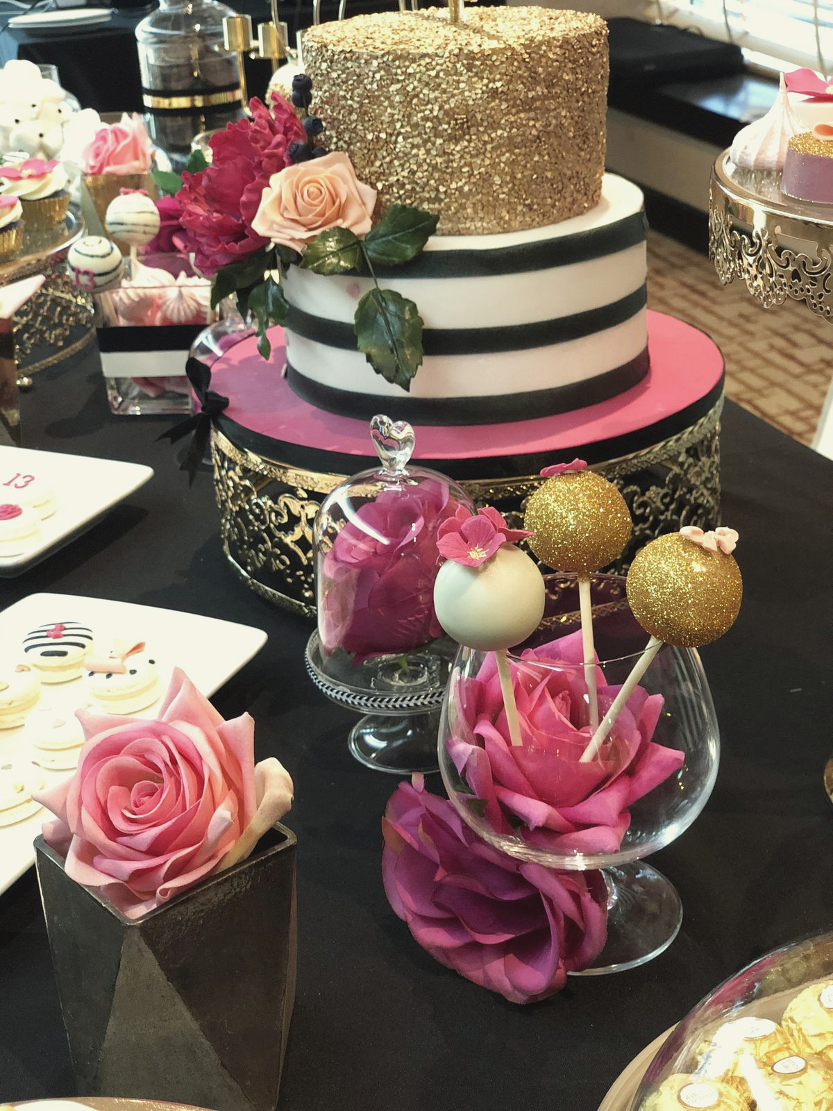 Gold and roses